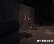 Монстр трахает лысую 3D хентай