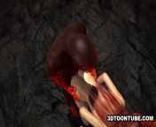 Два монстра дерут красивую 3Д порно